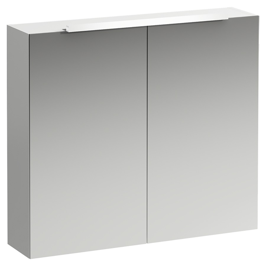 Armoire de toilette BASE
80,0 x 70,0 x 18,5 cm
2 portes à double miroir
éclairage LED hoizontal 55 cm
4000 Kelvin, 1x9,6 W, IP44
