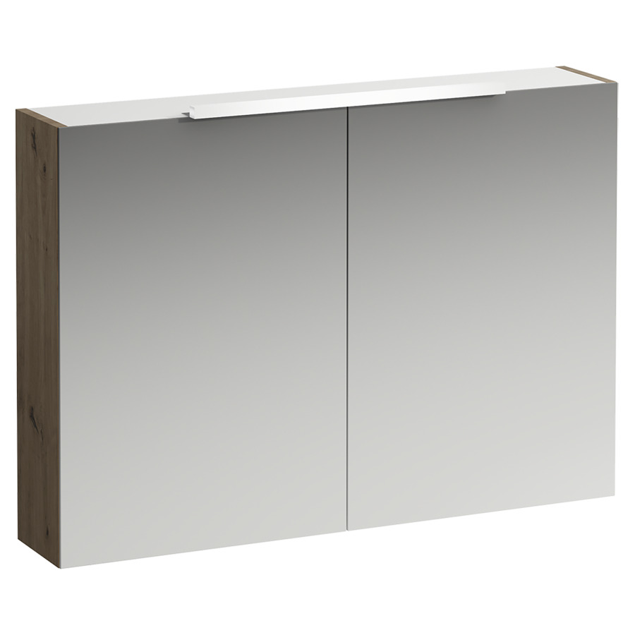Armoire de toilette BASE
100,0 x 70,0 x 18,5 cm
2 portes à double miroir
éclairage LED hoizontal 55 cm
4000 Kelvin, 1x9,6 W, IP44