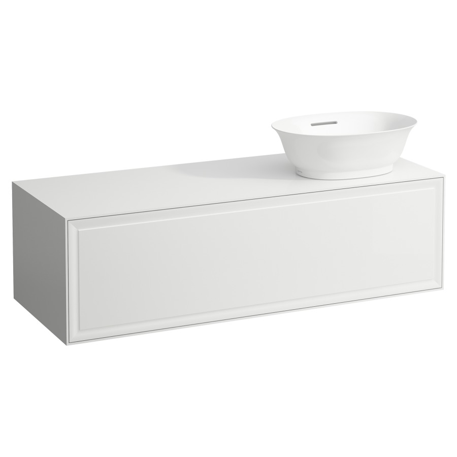 Élément inférieur THE NEW
CLASSIC
118,0 x 35,0 x 45,0 cm
élément à 1 tiroir
pour lavabo à poser
231 085/086, lavabo à droite