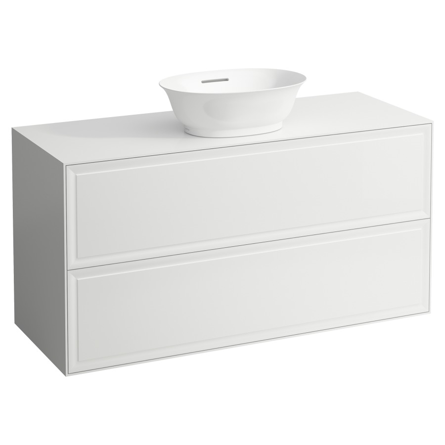 Élément inférieur THE NEW
CLASSIC
118,0 x 60,0 x 45,0 cm
élément à 2 tiroirs
pour lavabo à poser
231 085/086