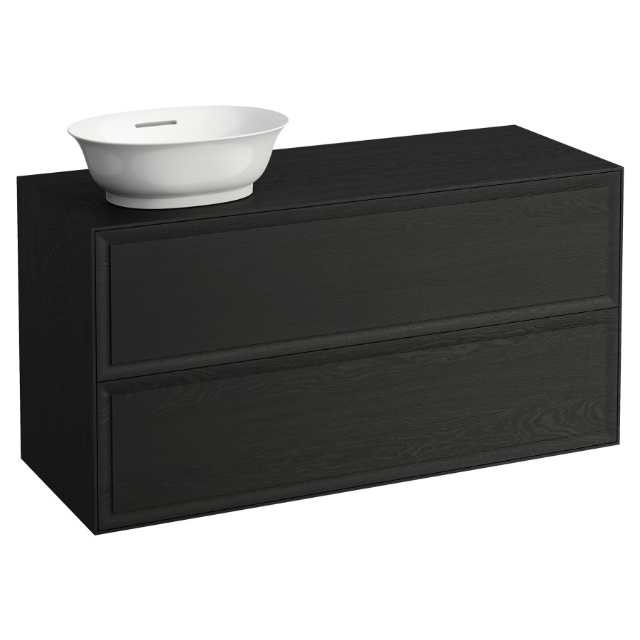 Élément inférieur THE NEW
CLASSIC
118,0 x 60,0 x 45,0 cm
élément à 2 tiroirs
pour lavabo à poser
231 085/086, lavabo à gauche