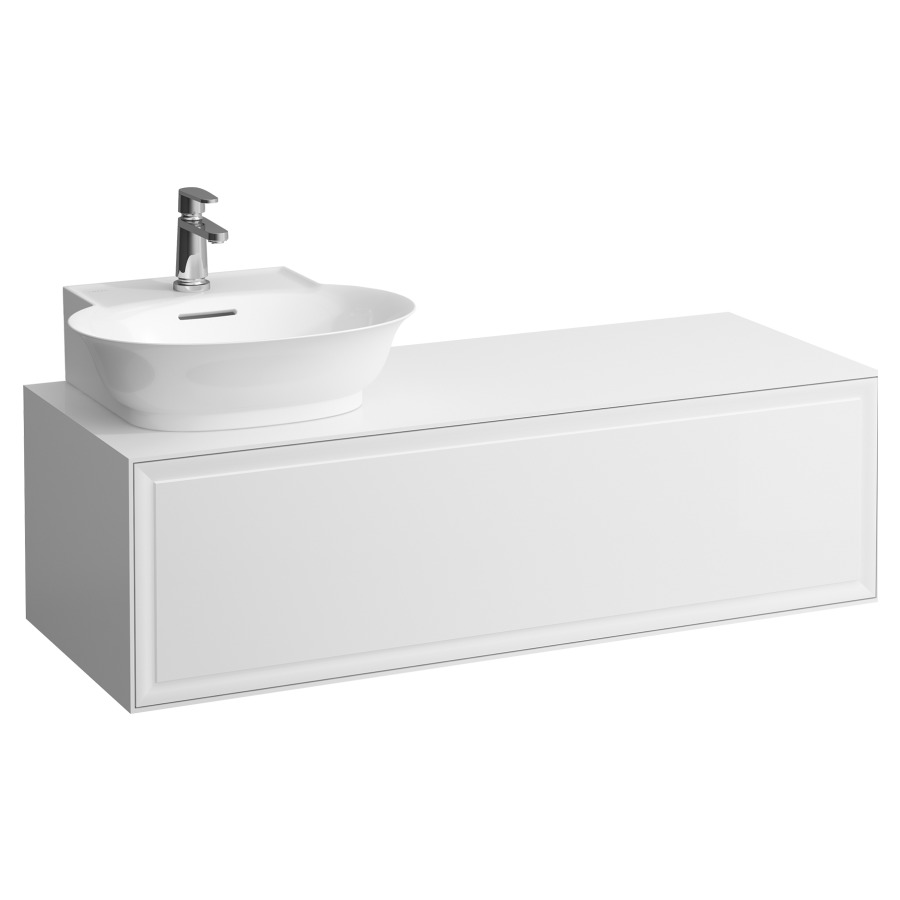 Élément inférieur THE NEW
CLASSIC
118,0 x 35,0 x 45,0 cm
élément à 1 tiroir
pour lavabo à poser 231 081
lavabo à gauche