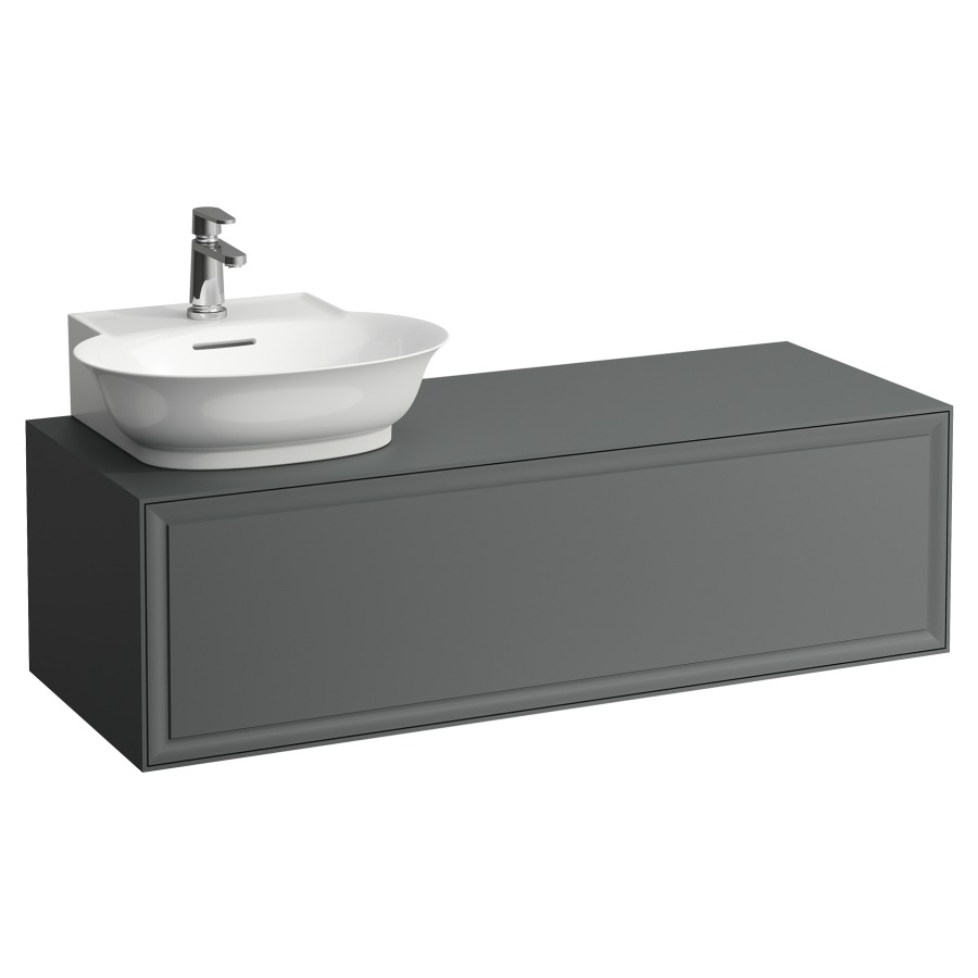 Élément inférieur THE NEW
CLASSIC
118,0 x 35,0 x 45,0 cm
élément à 1 tiroir
pour lavabo à poser 231 081
lavabo à gauche