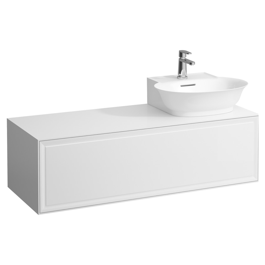 Élément inférieur THE NEW
CLASSIC
118,0 x 35,0 x 45,0 cm
élément à 1 tiroir
pour lavabo à poser 231 081
lavabo à droite