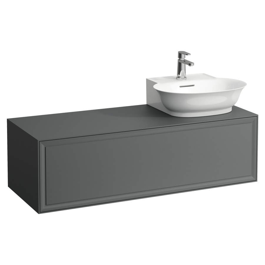 Élément inférieur THE NEW
CLASSIC
118,0 x 35,0 x 45,0 cm
élément à 1 tiroir
pour lavabo à poser 231 081
lavabo à droite