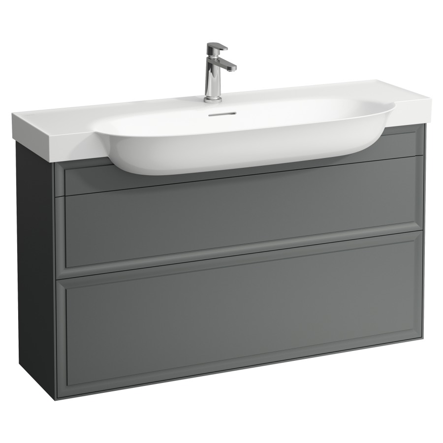 Élément inférieur THE NEW
CLASSIC
118,0 x 67,0 x 32,0 cm
élément à 2 tiroirs
pour lavabo 231 084