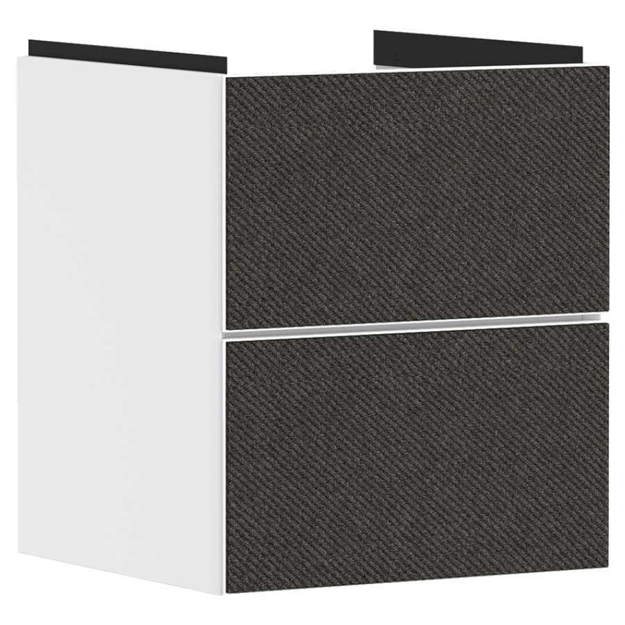 Élément inférieur XEVOLOS E
48,0 x 55,5 x 47,5 cm
suspendu, élément à 2 tiroirs
Tip-On, siphon gain de place
inclus, avec matériel de
fixation, pour lave-mains
234 341