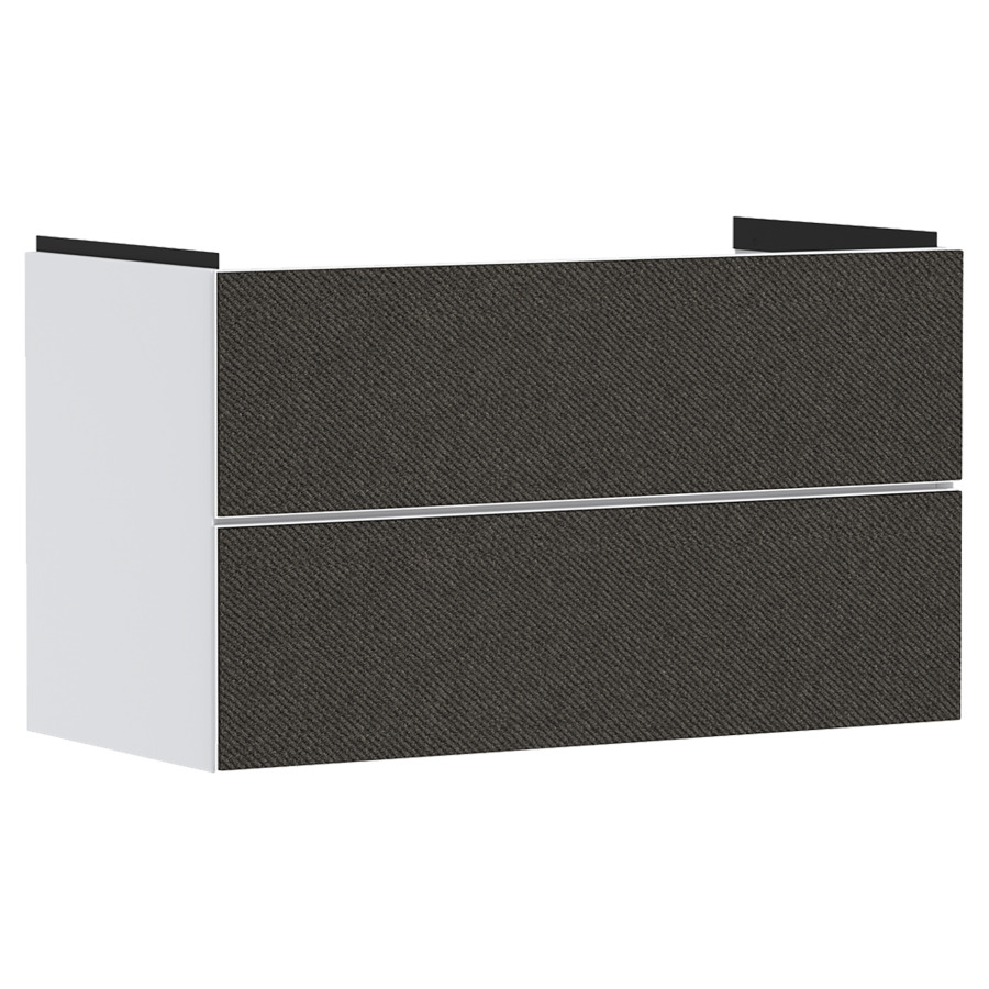 Élément inférieur XEVOLOS E
98,0 x 55,5 x 47,5 cm
suspendu, élément à 2 tiroirs
Tip-On, siphon gain de place
inclus, avec matériel de
fixation, pour lavabo 234 346