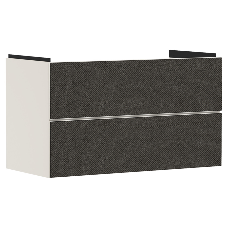 Élément inférieur XEVOLOS E
98,0 x 55,5 x 47,5 cm
suspendu, élément à 2 tiroirs
Tip-On, siphon gain de place
inclus, avec matériel de
fixation, pour lavabo 234 346