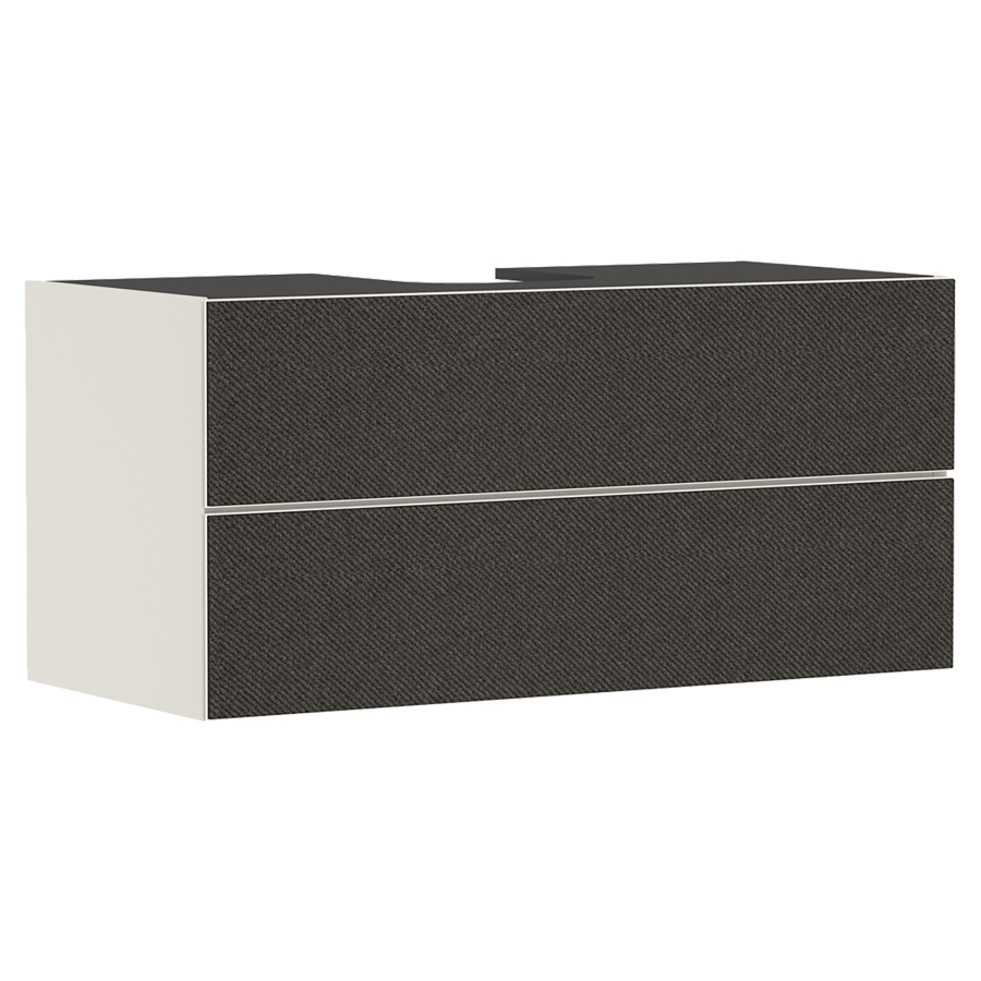 Élément inférieur XEVOLOS E
118,0 x 55,5 x 55,0 cm
suspendu, élément à 2 tiroirs
Tip-On, siphon gain de place
inclus, avec matériel de
fixation, pour recouvrement
avec lavabo à poser