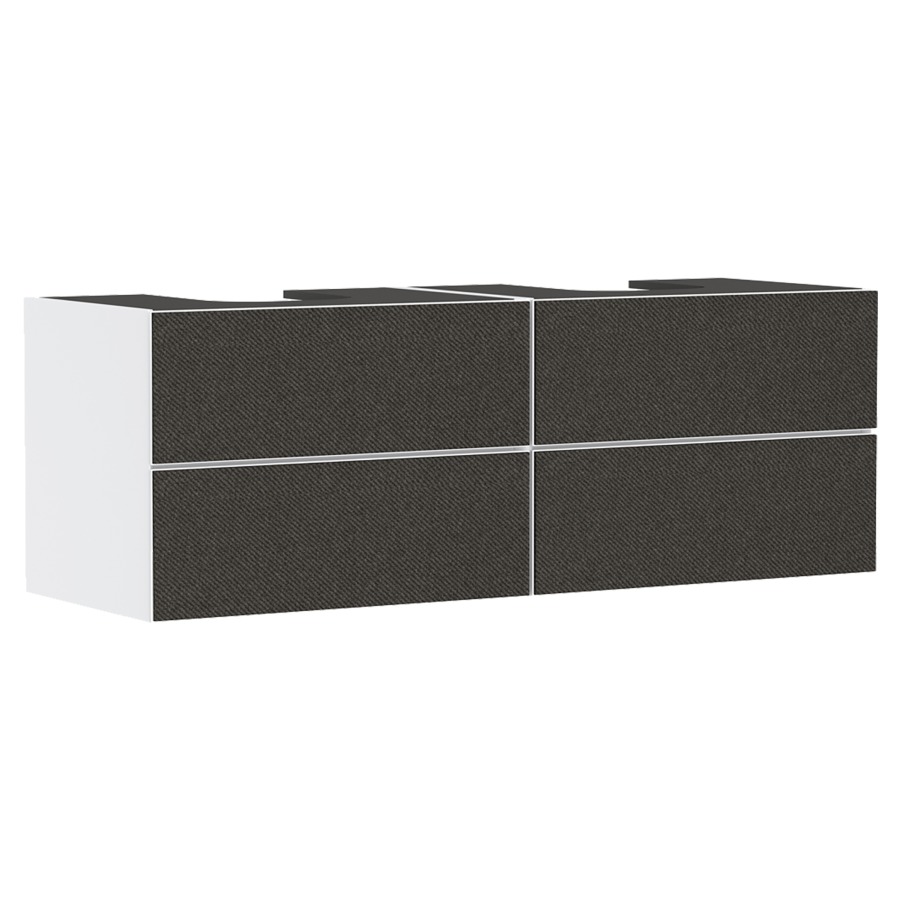 Élément inférieur XEVOLOS E
157,0 x 55,5 x 55,0 cm
suspendu, 2 éléments à chacun
2 tiroirs, Tip-On, siphon gain
de place inclus, avec matériel
de fixation, pour recouvrement
avec 2 lavabos à poser