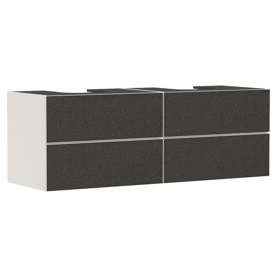 Élément inférieur XEVOLOS E
157,0 x 55,5 x 55,0 cm
suspendu, 2 éléments à chacun
2 tiroirs, Tip-On, siphon gain
de place inclus, avec matériel
de fixation, pour recouvrement
avec 2 lavabos à poser
