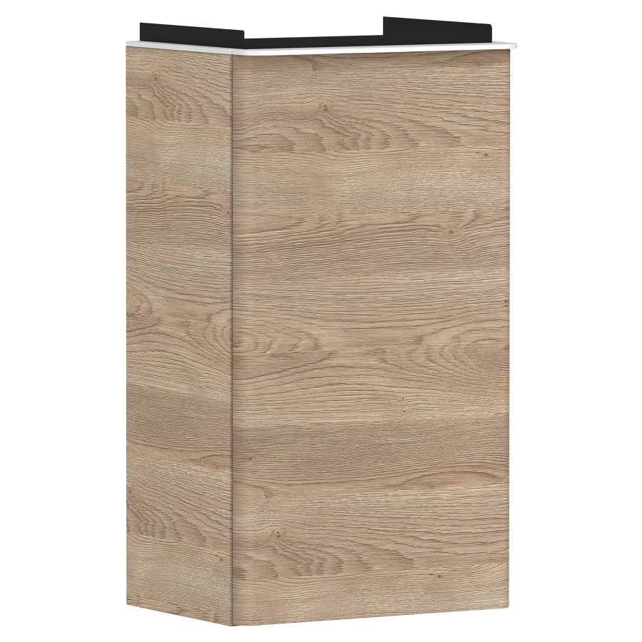 Élément inférieur XELU Q
34,0 x 60,5 x 24,5 cm
suspendu, armoire de tablette
1 porte, charnière à gauche
siphon gain de place inclus
avec matériel de fixation
pour lave-mains 234 319