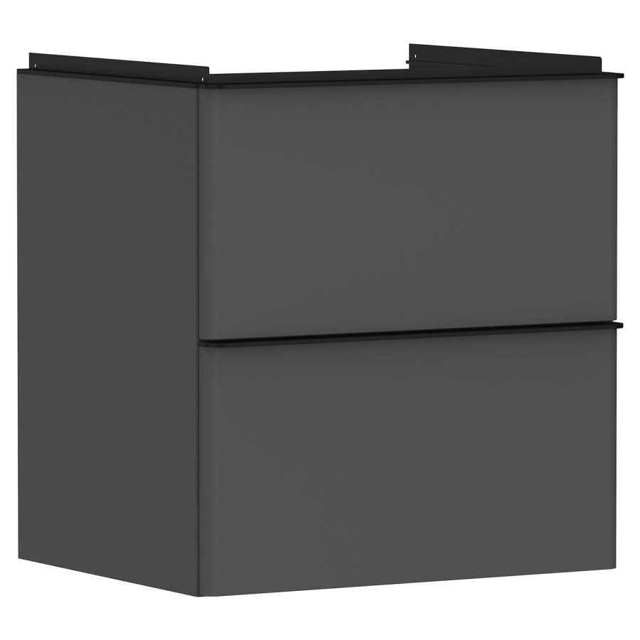 Élément inférieur XELU Q
58,0 x 60,5 x 47,5 cm
suspendu, élément à 2 tiroirs
siphon gain de place inclus
avec matériel de fixation
pour lavabo 234 324