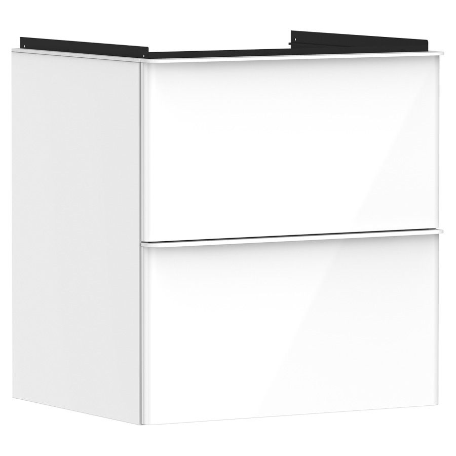 Élément inférieur XELU Q
58,0 x 60,5 x 47,5 cm
suspendu, élément à 2 tiroirs
siphon gain de place inclus
avec matériel de fixation
pour lavabo 234 324