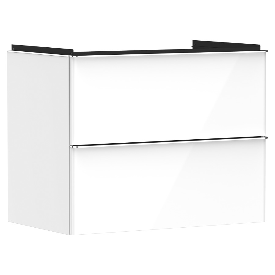 Élément inférieur XELU Q
78,0 x 60,5 x 47,5 cm
suspendu, élément à 2 tiroirs
siphon gain de place inclus
avec matériel de fixation
pour lavabo 234 325/326/327