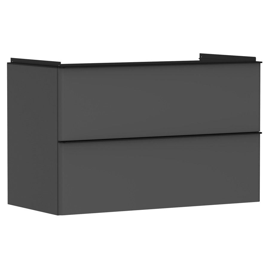 Élément inférieur XELU Q
98,0 x 60,5 x 47,5 cm
suspendu, élément à 2 tiroirs
siphon gain de place inclus
avec matériel de fixation
pour lavabo 234 328