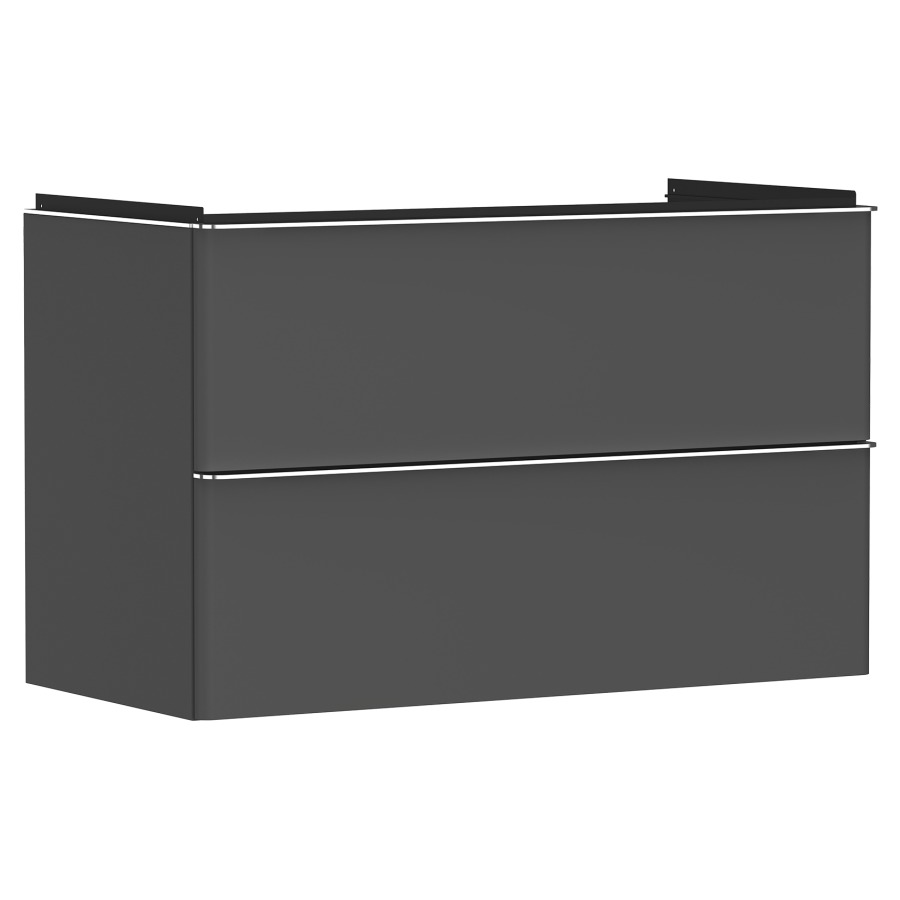 Élément inférieur XELU Q
98,0 x 60,5 x 47,5 cm
suspendu, élément à 2 tiroirs
siphon gain de place inclus
avec matériel de fixation
pour lavabo 234 328