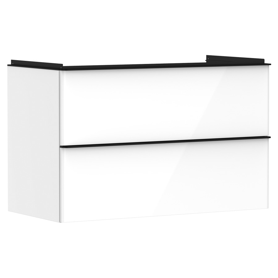 Élément inférieur XELU Q
98,0 x 60,5 x 47,5 cm
suspendu, élément à 2 tiroirs
siphon gain de place inclus
avec matériel de fixation
pour lavabo 234 328