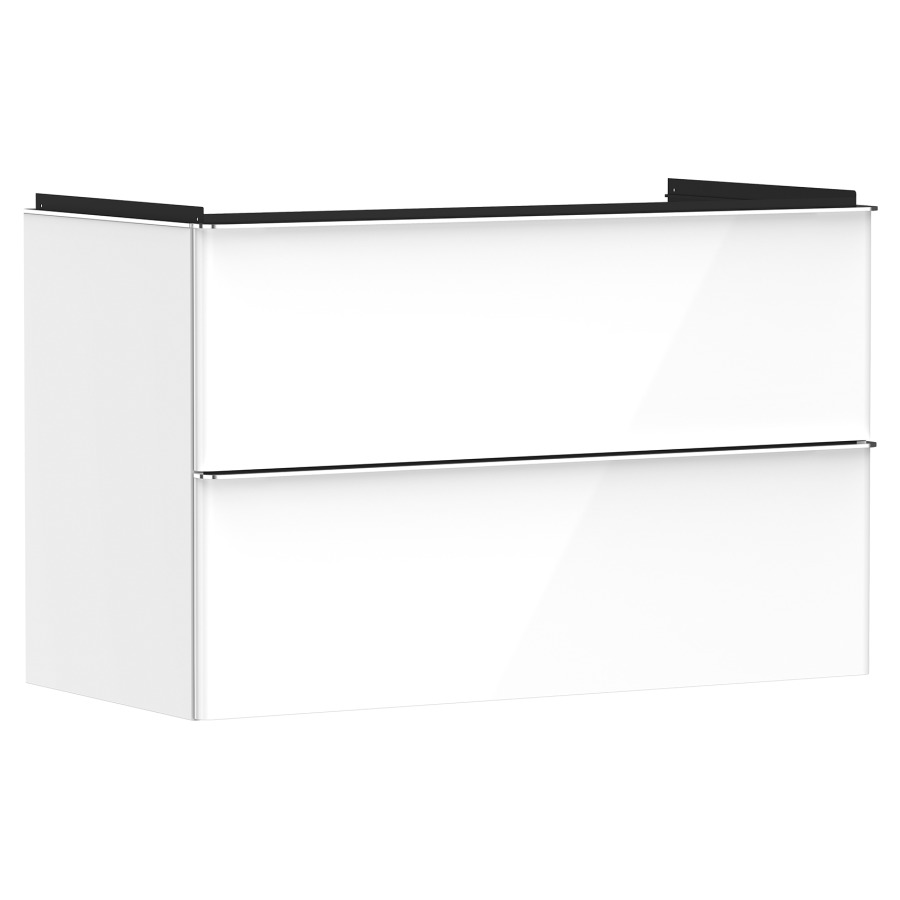 Élément inférieur XELU Q
98,0 x 60,5 x 47,5 cm
suspendu, élément à 2 tiroirs
siphon gain de place inclus
avec matériel de fixation
pour lavabo 234 328