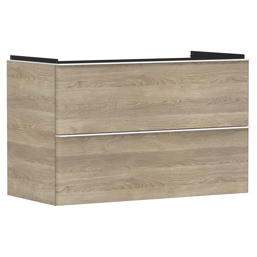 Élément inférieur XELU Q
98,0 x 60,5 x 47,5 cm
suspendu, élément à 2 tiroirs
siphon gain de place inclus
avec matériel de fixation
pour lavabo 234 328