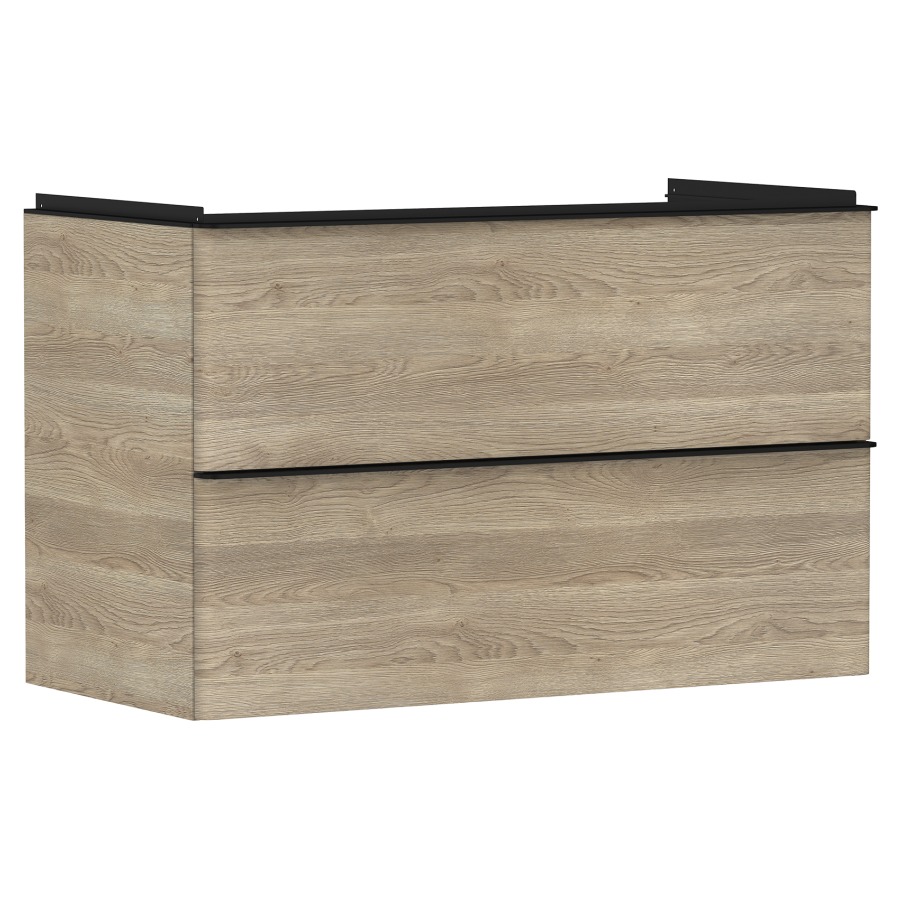 Élément inférieur XELU Q
98,0 x 60,5 x 47,5 cm
suspendu, élément à 2 tiroirs
siphon gain de place inclus
avec matériel de fixation
pour lavabo 234 328
