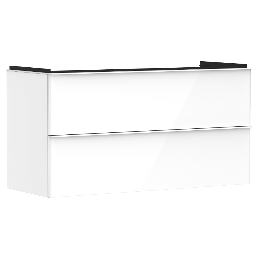 Élément inférieur XELU Q
118,0 x 60,5 x 47,5 cm
suspendu, élément à 2 tiroirs
siphon gain de place inclus
avec matériel de fixation
pour lavabo 234 329