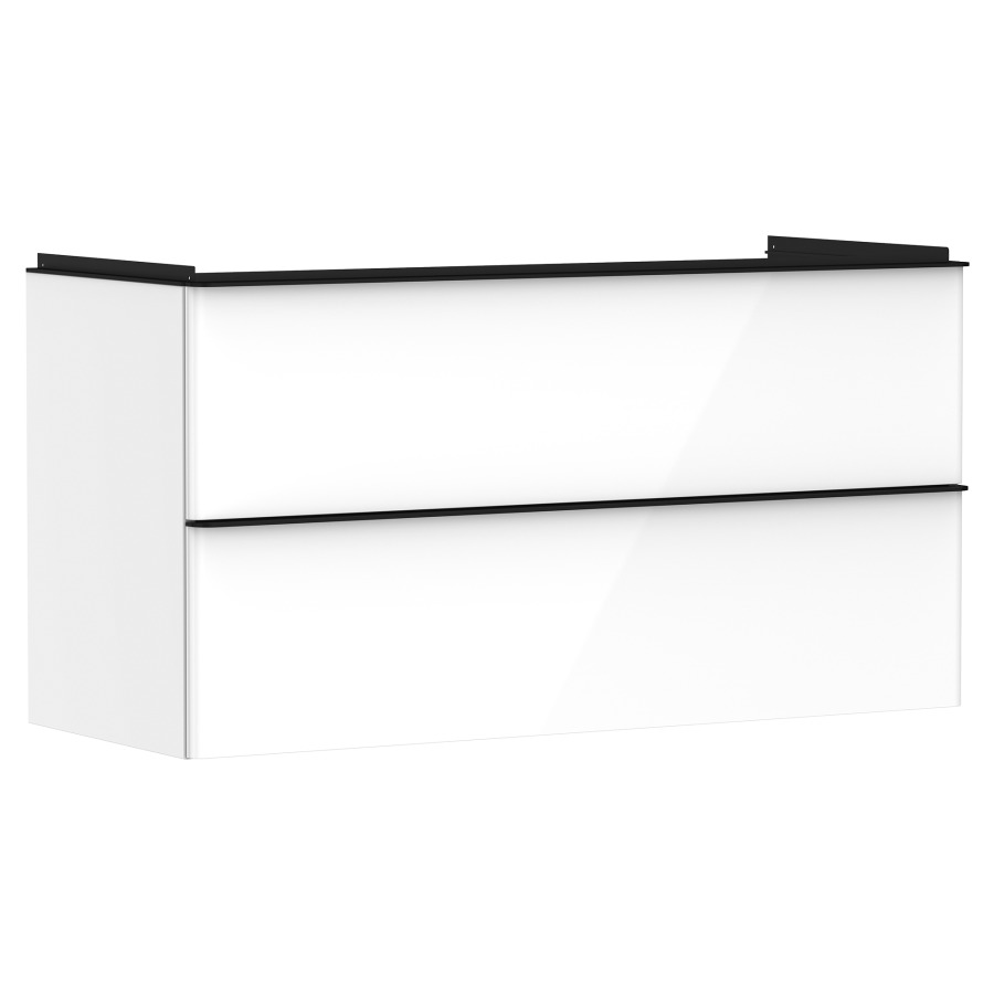 Élément inférieur XELU Q
118,0 x 60,5 x 47,5 cm
suspendu, élément à 2 tiroirs
siphon gain de place inclus
avec matériel de fixation
pour lavabo 234 329