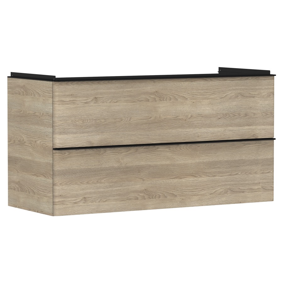 Élément inférieur XELU Q
118,0 x 60,5 x 47,5 cm
suspendu, élément à 2 tiroirs
siphon gain de place inclus
avec matériel de fixation
pour lavabo 234 329