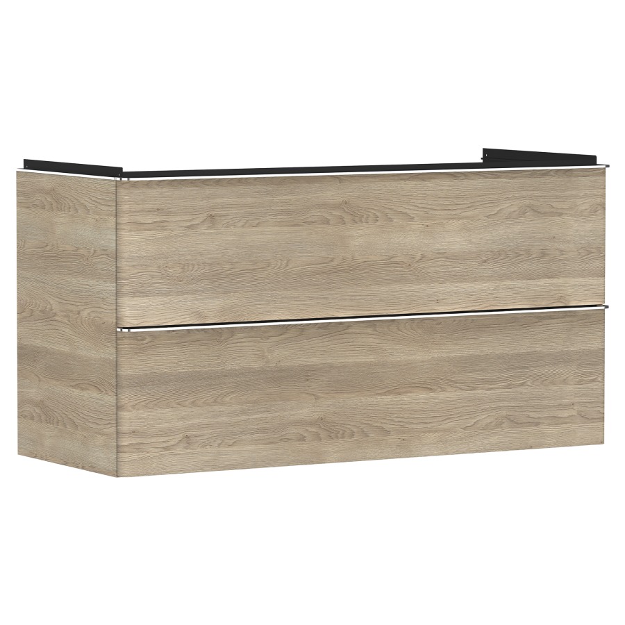 Élément inférieur XELU Q
118,0 x 60,5 x 47,5 cm
suspendu, élément à 2 tiroirs
siphon gain de place inclus
avec matériel de fixation
pour lavabo 234 329