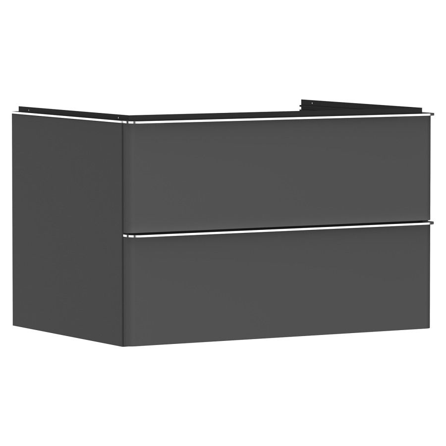 Élément inférieur XELU Q
78,0 x 48,5 x 55,0 cm
suspendu, élément à 2 tiroirs
avec matériel de fixation
pour recouvrement avec lavabo
à poser