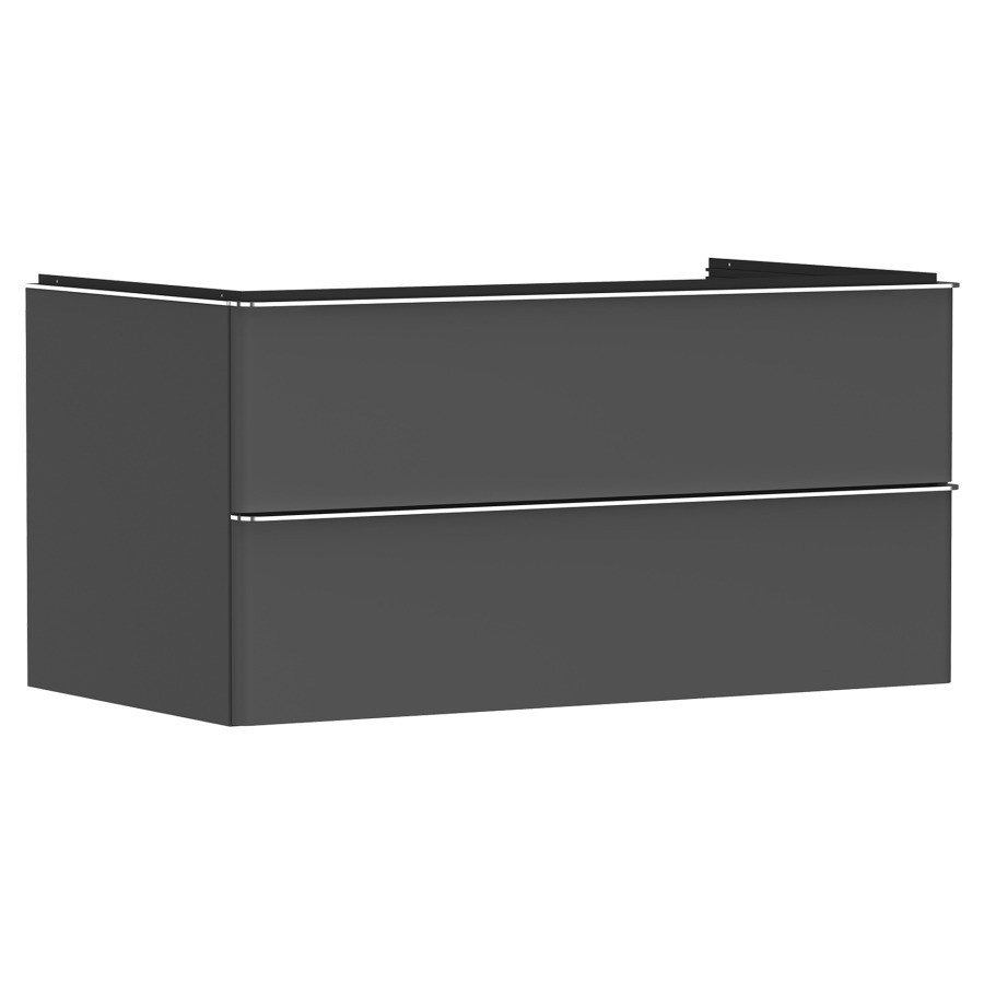 Élément inférieur XELU Q
98,0 x 48,5 x 55,0 cm
suspendu, élément à 2 tiroirs
avec matériel de fixation
pour recouvrement avec lavabo
à poser