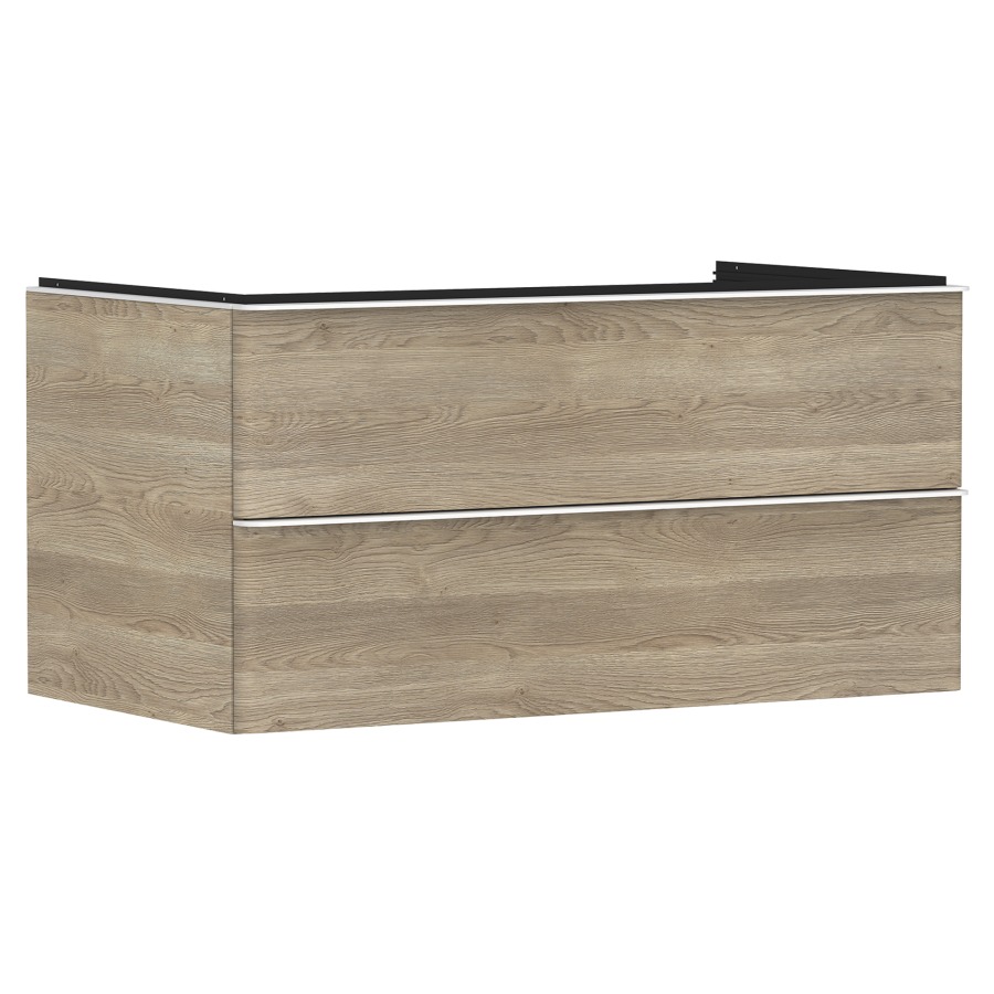 Élément inférieur XELU Q
98,0 x 48,5 x 55,0 cm
suspendu, élément à 2 tiroirs
avec matériel de fixation
pour recouvrement avec lavabo
à poser