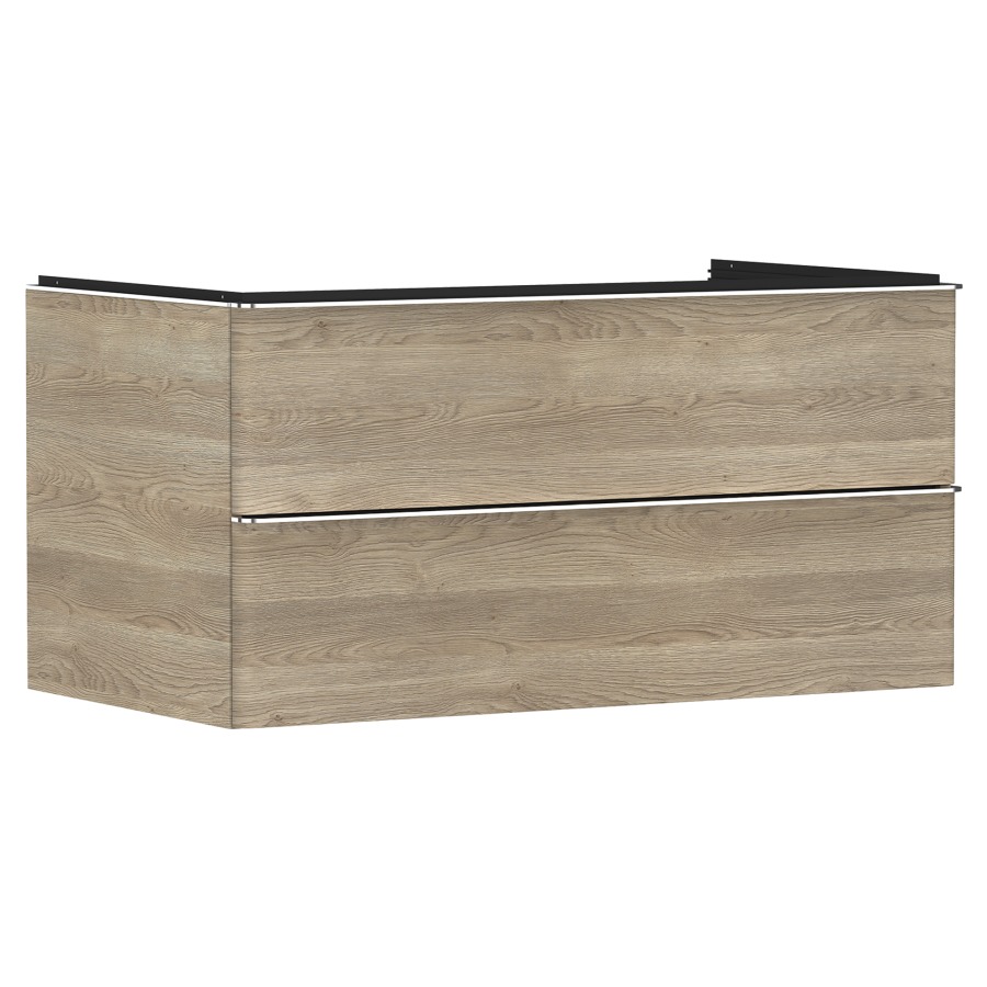 Élément inférieur XELU Q
98,0 x 48,5 x 55,0 cm
suspendu, élément à 2 tiroirs
avec matériel de fixation
pour recouvrement avec lavabo
à poser