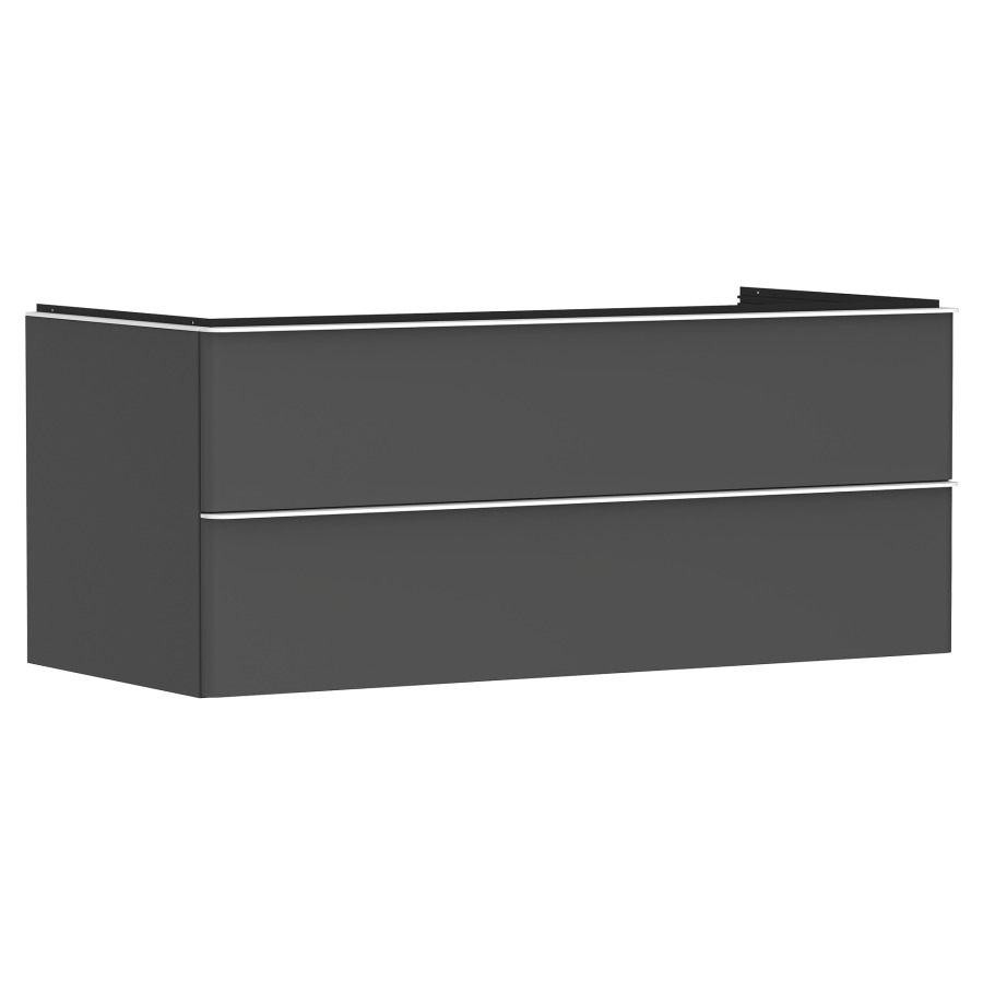 Élément inférieur XELU Q
118,0 x 48,5 x 55,0 cm
suspendu, élément à 2 tiroirs
avec matériel de fixation
pour recouvrement avec lavabo
à poser
