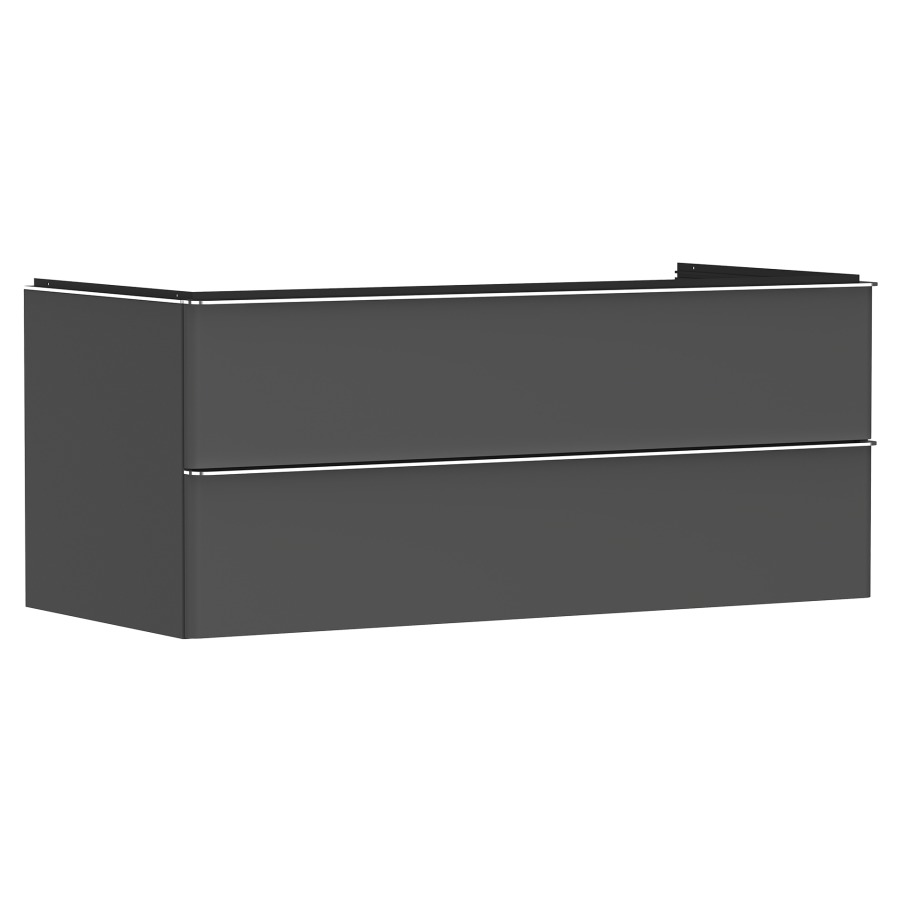 Élément inférieur XELU Q
118,0 x 48,5 x 55,0 cm
suspendu, élément à 2 tiroirs
avec matériel de fixation
pour recouvrement avec lavabo
à poser