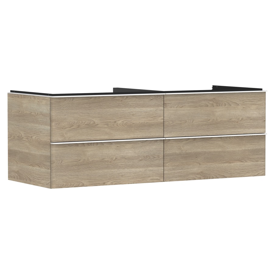 Élément inférieur XELU Q
136,0 x 48,5 x 55,0 cm
suspendu, 2 élémenst à chacune
2 tiroirs, avec matériel de
fixation, pour recouvrement
avec lavabo à poser