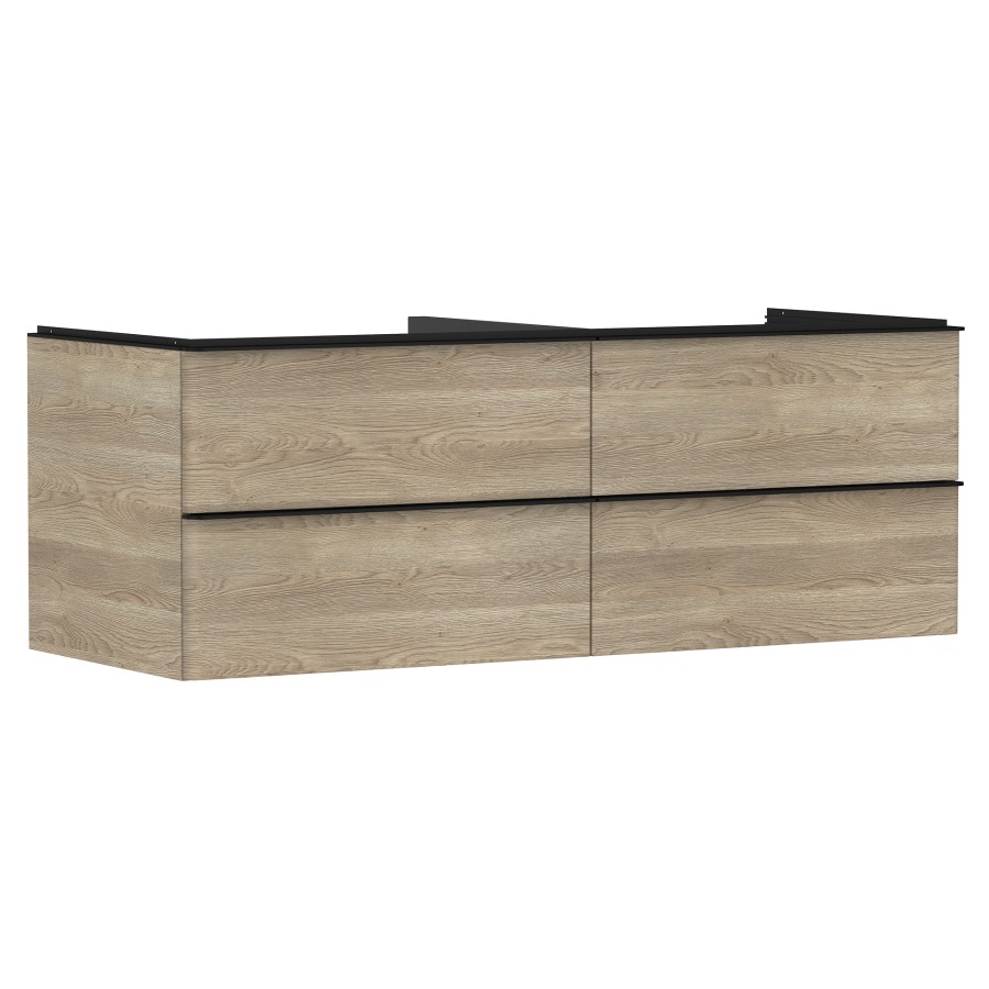 Élément inférieur XELU Q
136,0 x 48,5 x 55,0 cm
suspendu, 2 élémenst à chacune
2 tiroirs, avec matériel de
fixation, pour recouvrement
avec lavabo à poser