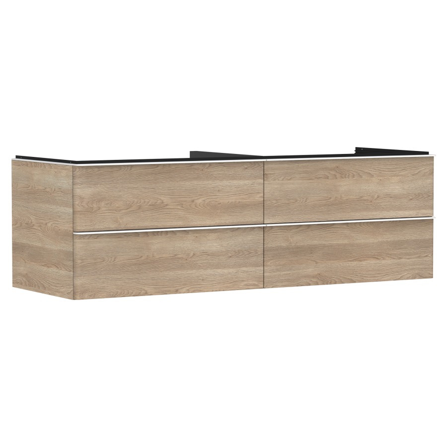 Élément inférieur XELU Q
156,0 x 48,5 x 55,0 cm
suspendu, 2 élémenst à chacune
2 tiroirs, avec matériel de
fixation, pour recouvrement
avec lavabo à poser