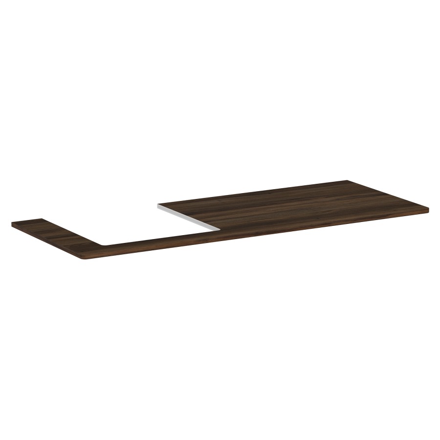 Table de lavabo XELU Q
136,0 x 1,6 x 55,0 cm
découpe à gauche
siphon gain de place inclus
pour lavabo à poser 234 321