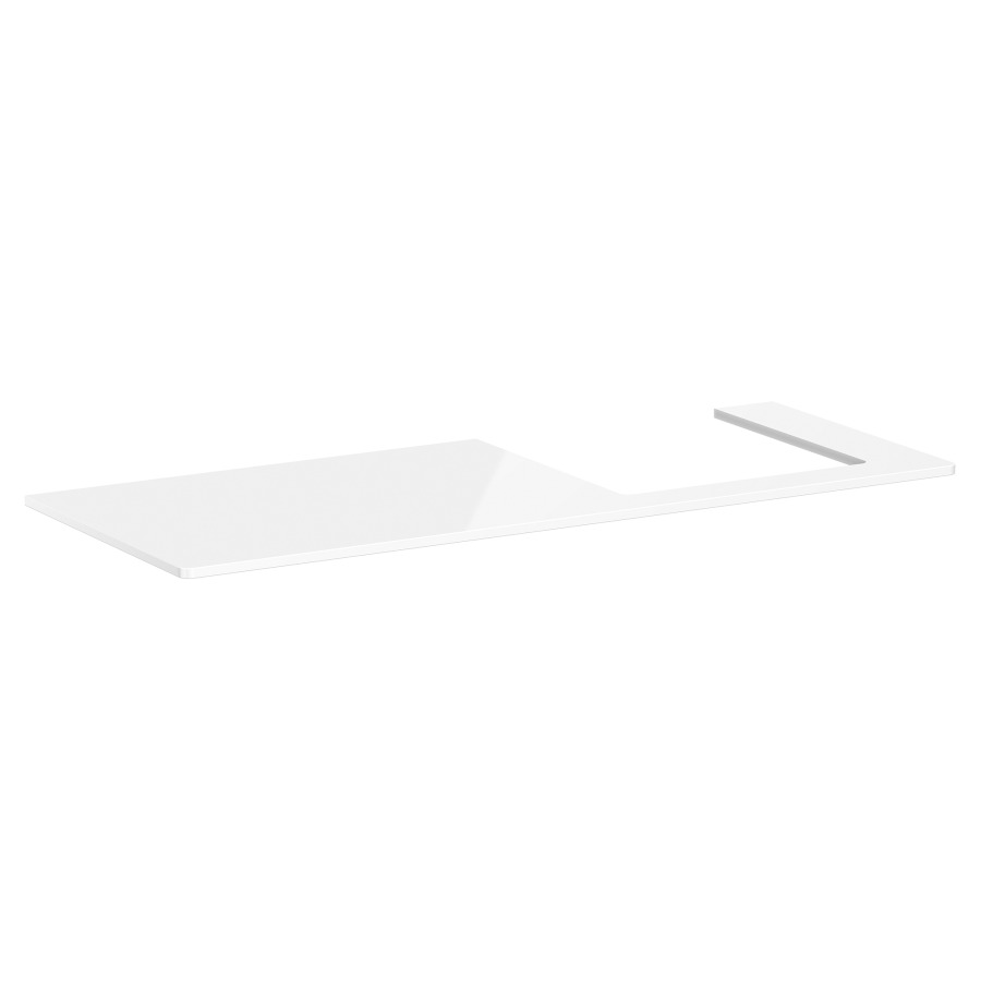 Table de lavabo XELU Q
136,0 x 1,6 x 55,0 cm
découpe à droite
siphon gain de place inclus
pour lavabo à poser 234 321