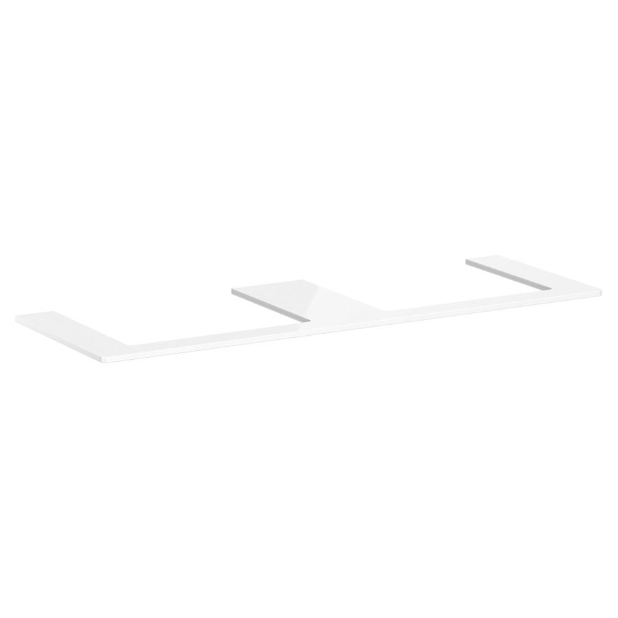 Table de lavabo XELU Q
156,0 x 1,6 x 55,0 cm
2 découpes
siphon gain de place inclus
pour lavabo à poser 234 323