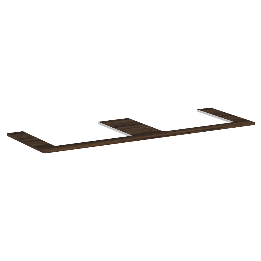 Table de lavabo XELU Q
156,0 x 1,6 x 55,0 cm
2 découpes
siphon gain de place inclus
pour lavabo à poser 234 323