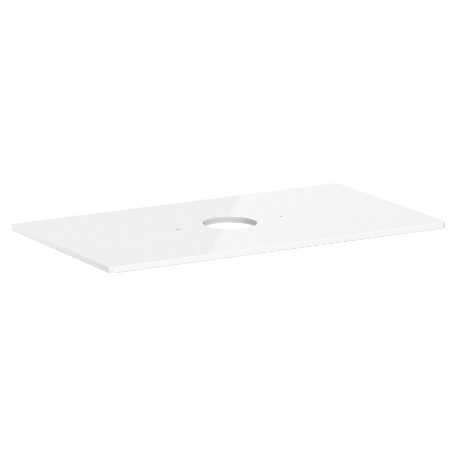 Table de lavabo XELU Q
98,0 x 1,6 x 55,0 cm
siphon gain de place inclus
pour lavabo à poser