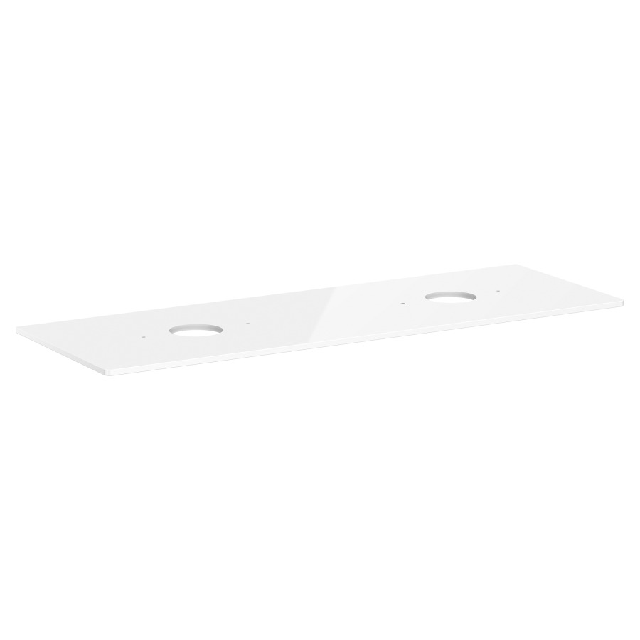 Table de lavabo XELU Q
156,0 x 1,6 x 55,0 cm
2 découpes
siphon gain de place inclus
pour lavabo à poser