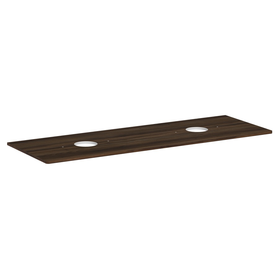 Table de lavabo XELU Q
156,0 x 1,6 x 55,0 cm
2 découpes
siphon gain de place inclus
pour lavabo à poser