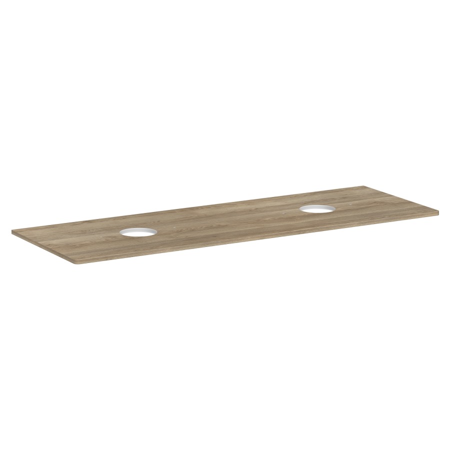 Table de lavabo XELU Q
156,0 x 1,6 x 55,0 cm
2 découpes
siphon gain de place inclus
pour lavabo à poser