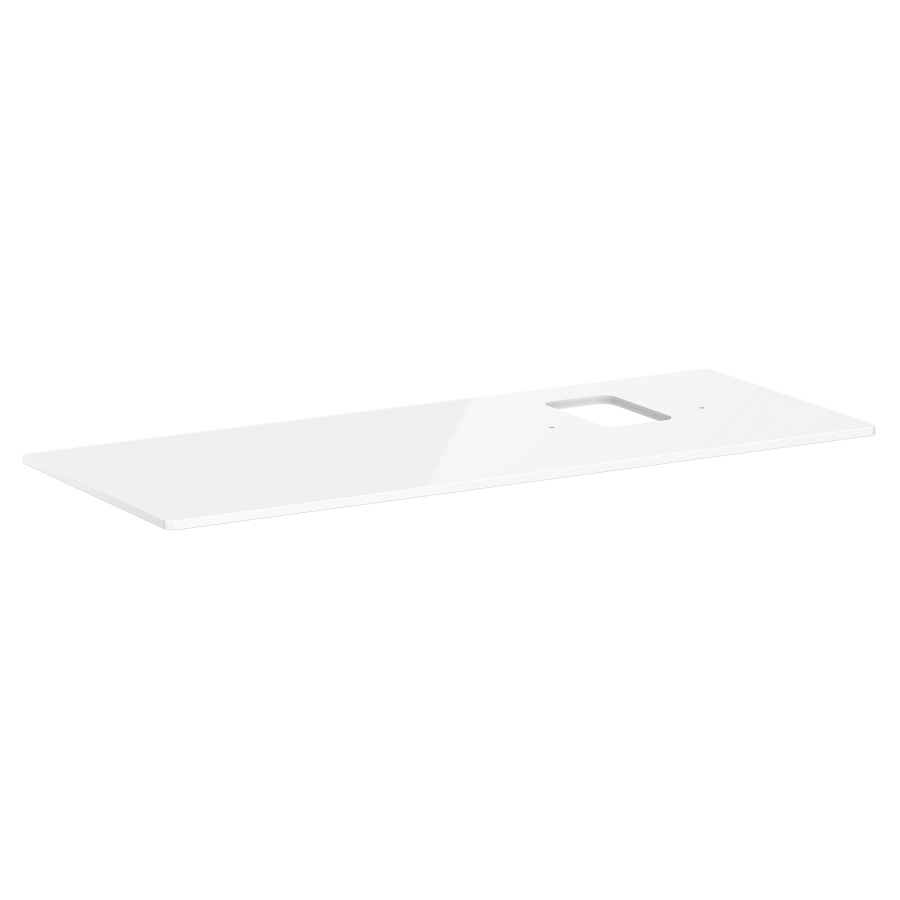 Table de lavabo XELU Q
136,0 x 1,6 x 55,0 cm
découpe à droite
siphon gain de place inclus
pour lavabo à poser