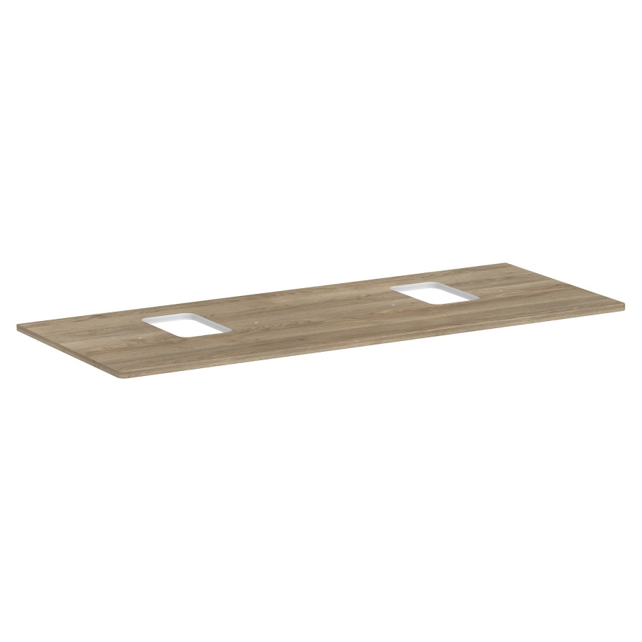 Table de lavabo XELU Q
136,0 x 1,6 x 55,0 cm
2 découpes
siphon gain de place inclus
pour lavabo à poser