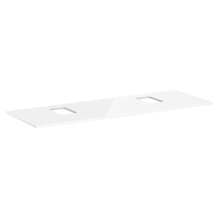 Table de lavabo XELU Q
156,0 x 1,6 x 55,0 cm
2 découpes
siphon gain de place inclus
pour lavabo à poser